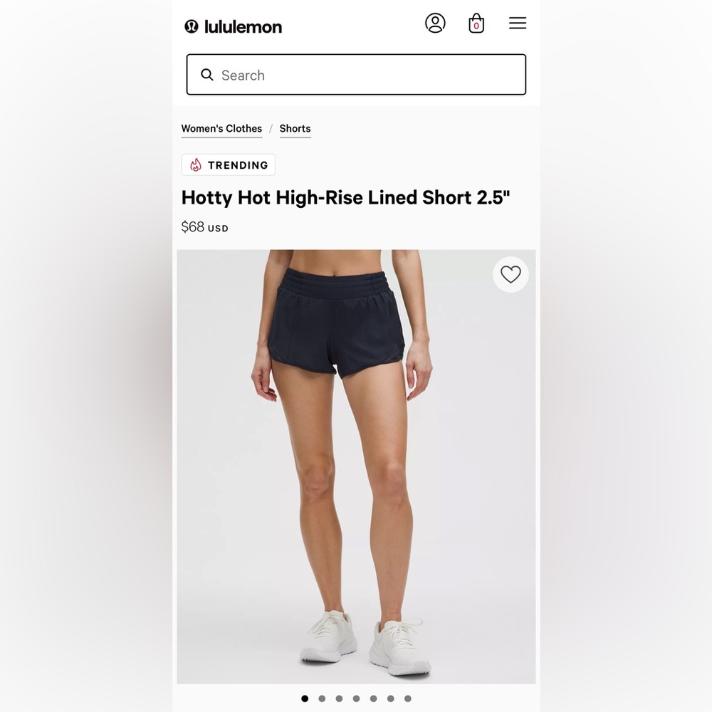 Lululemon Hotty Hot High-Rise Lined Short 2.5"